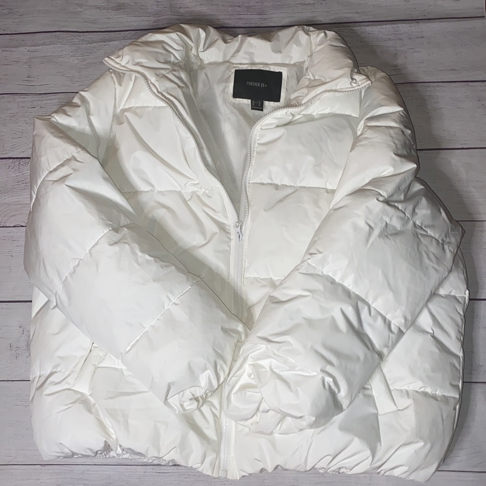 Forever 21 White Puffer Coat